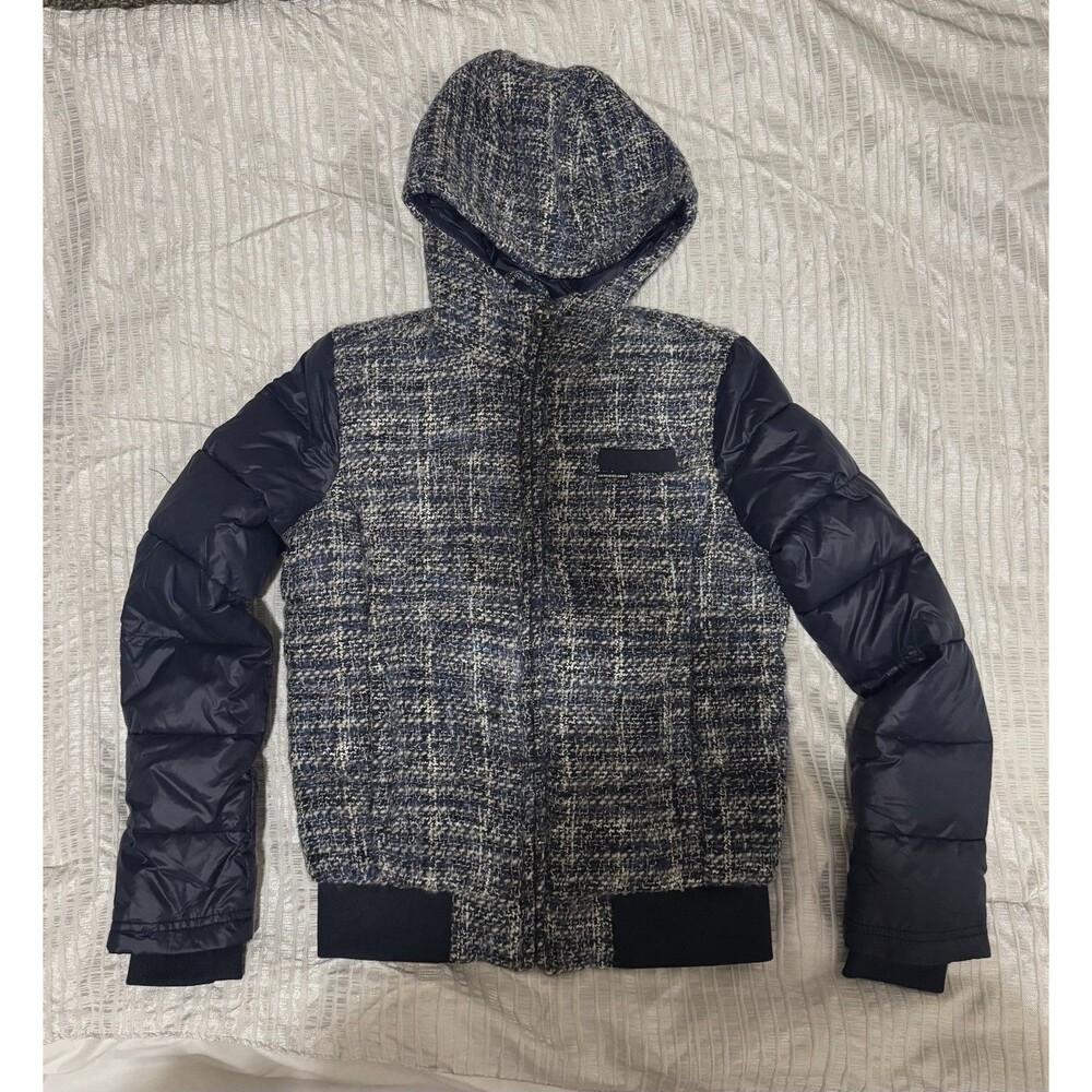 Members Only Jacket Men Small Full Zip Puffy Insulated Hooded Coat Navy Blue New